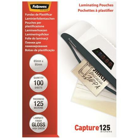 FELLOWES laminálógéphez fényes meleglamináló fólia 125 mikron, 65x95 mm (IFW53067) (IFW53067)