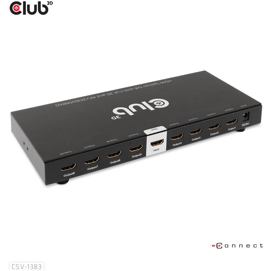 CLUB3D CSV-1383 videó elosztó HDMI 8x HDMI (CSV-1383)