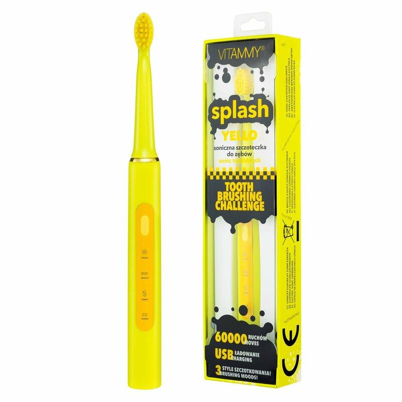 VITAMMY SPLASH Gyerek Szónikus Elektromos Fogkefe Sárga 8+ (5901793643564)