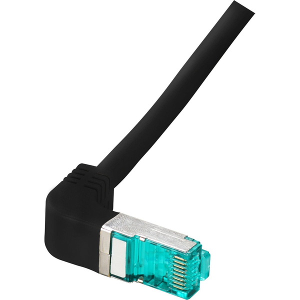 EFB EFB RJ45 Patchkabel S/FTP Cat.6A LSZH einseitig 90Grad gewinkelt 0,25m schwarz
