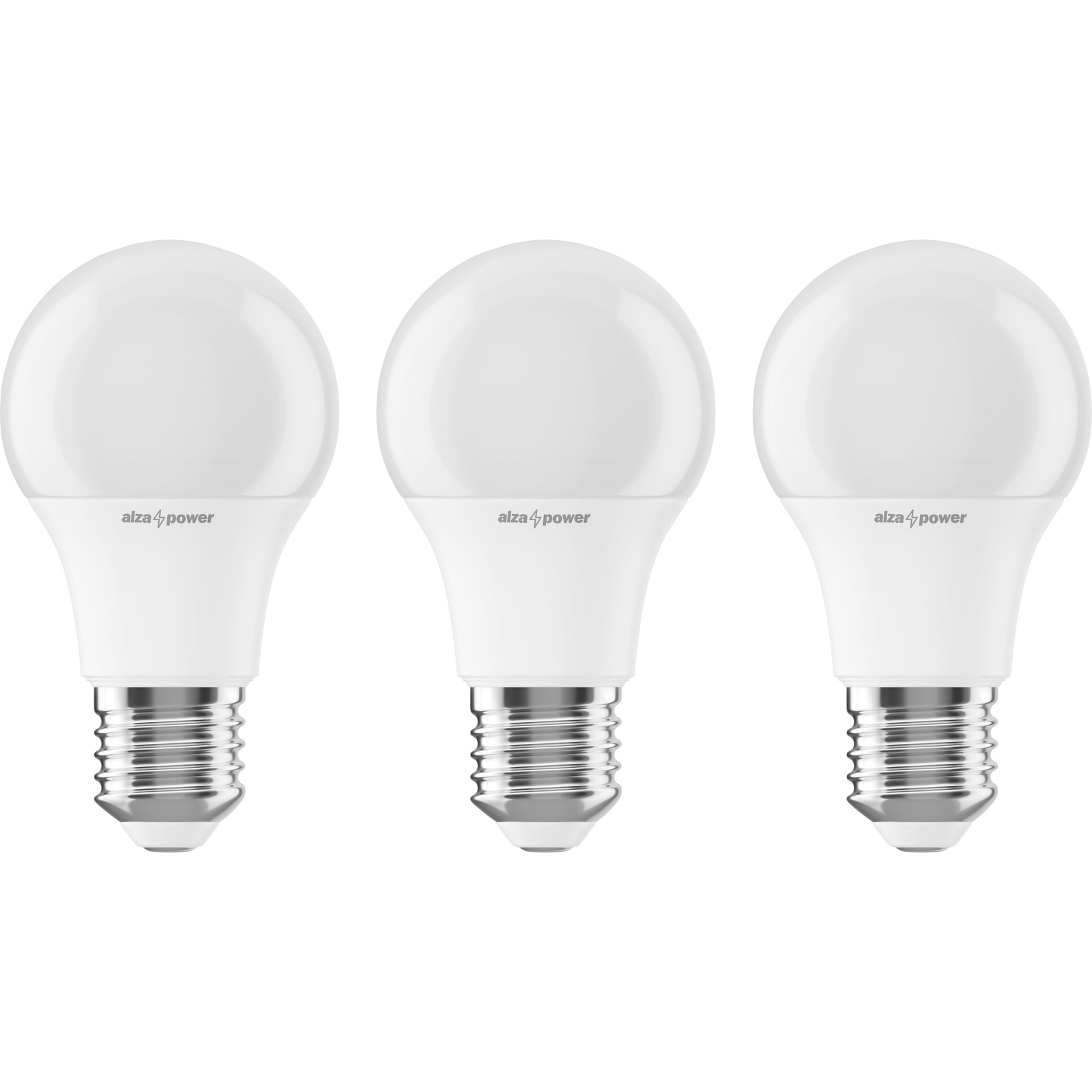 AlzaPower LED 9-60W, E27, 4000K, set, 3db (APW-LBA27-94000KM3)