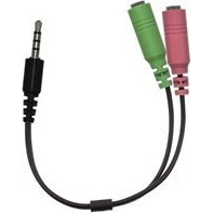 Genius ACC-100 3,5mm jack - 2x 3,5mm 24cm Black (32590001400)