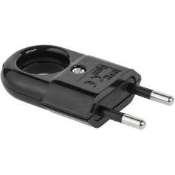 Vtikač 2-PIN 220V za na kabel, črne barve