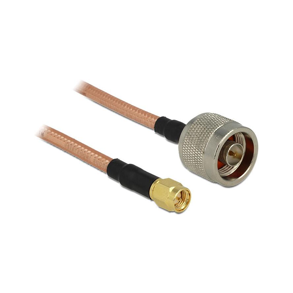 DELOCK HF Adapter N -> SMA 1m RG-142 low loss St/St