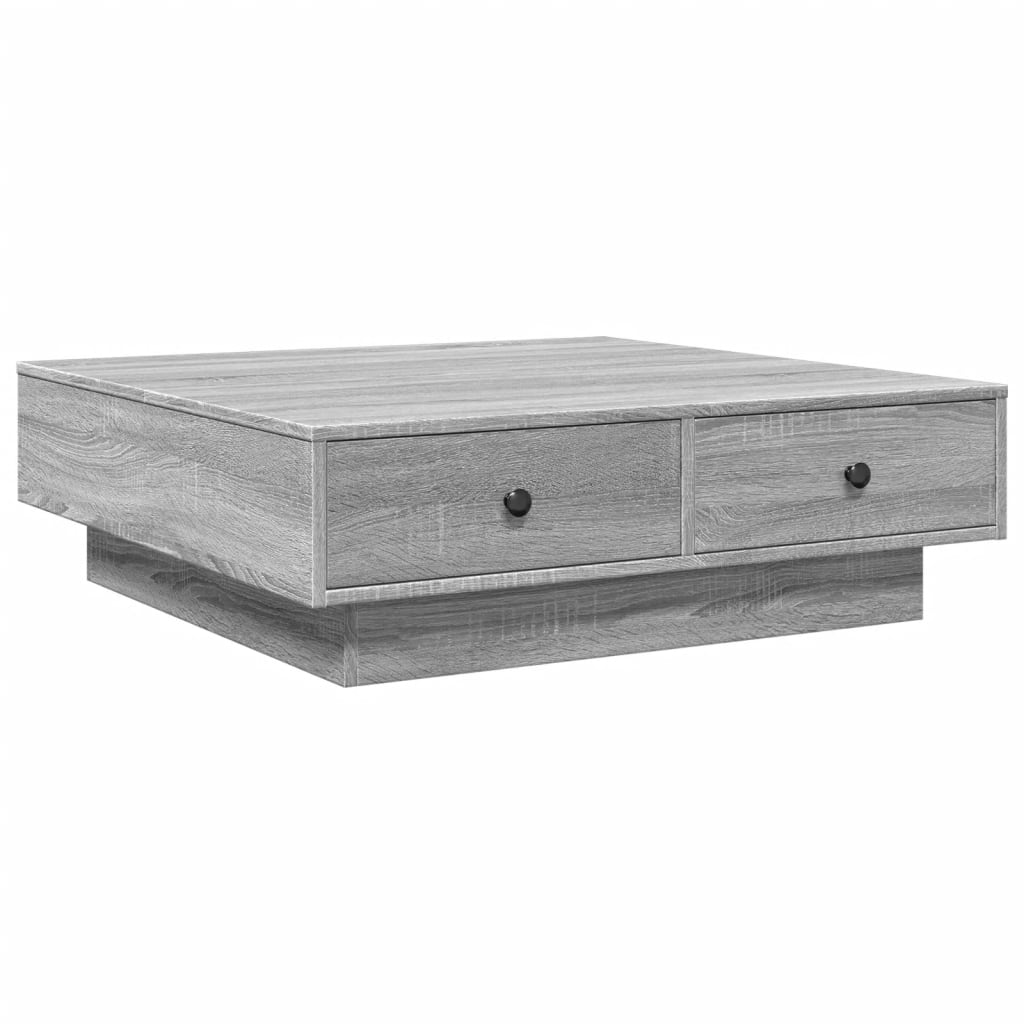 szürke sonoma színű szerelt fa dohányzóasztal 90 x 90 x 28 cm (848092)