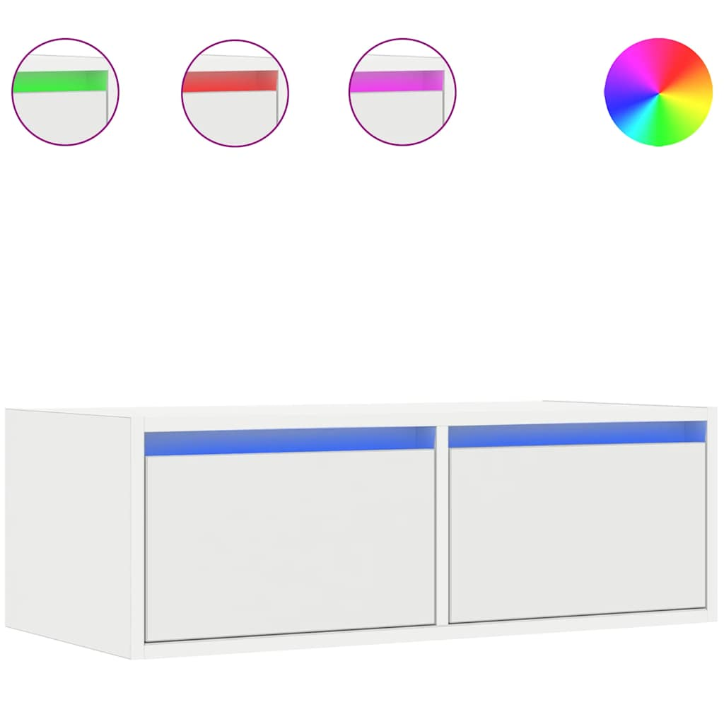 TV szekrény LED világítással fehér 75x35,5x25 cm (860229)