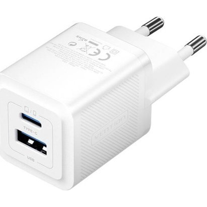 Wall charger, Vention, FEQW0-EU,  USB-C + USB- A,  30W/30W , GaN (white)