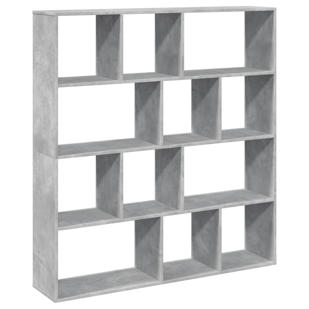 betonszürke szerelt fa könyvszekrény 132 x 29 x 141,5 cm (3310310)