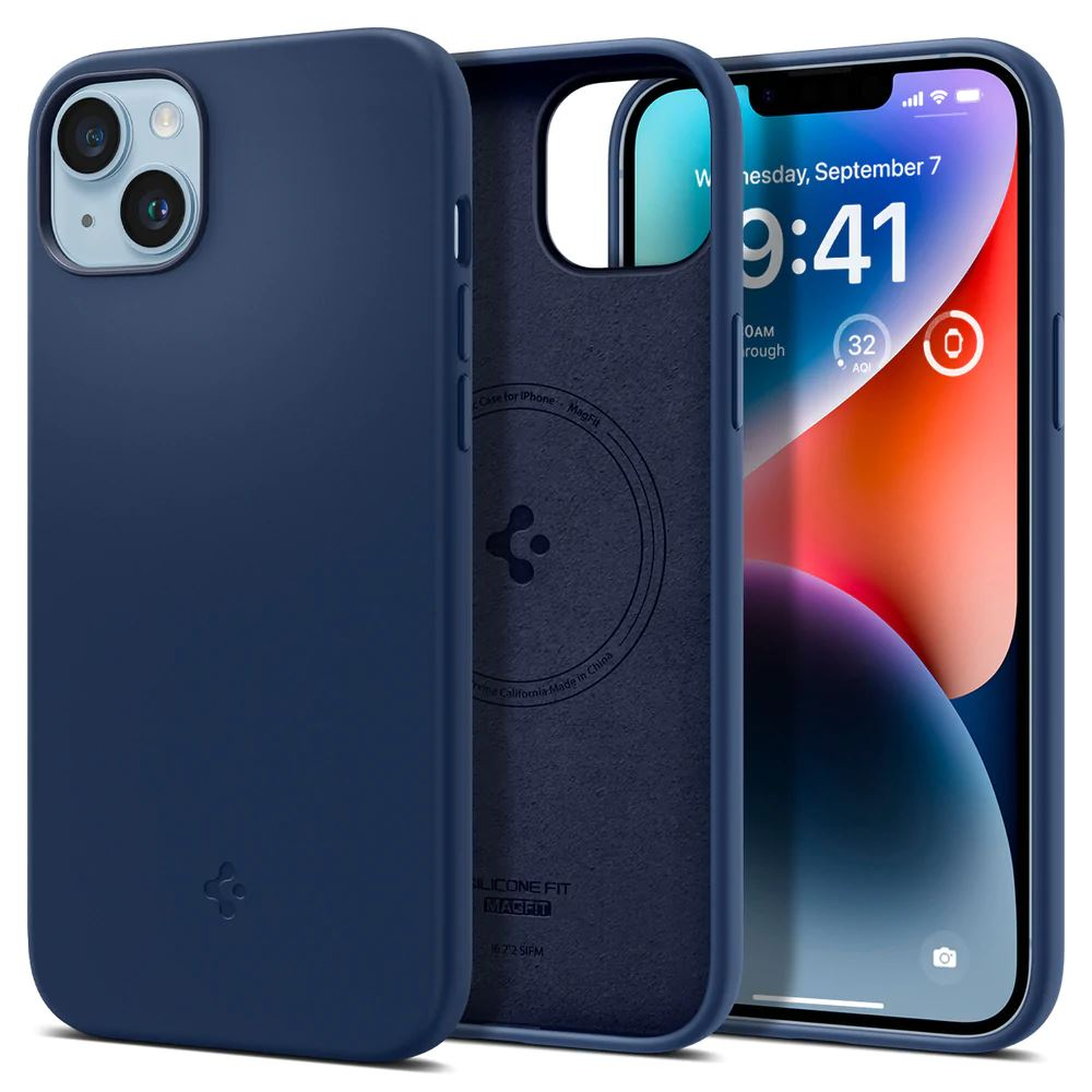 Spigen Silicone Fit (MagFit) Apple iPhone 14 Plus tok kék (ACS04921) (ACS04921)
