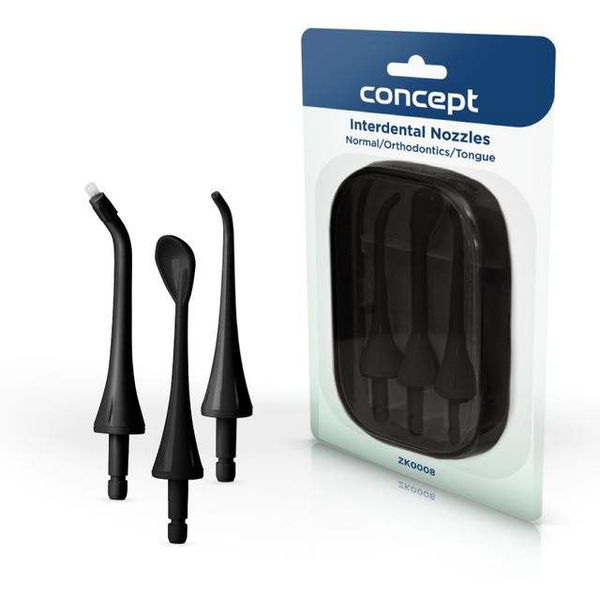 Concept ZK0008 pótfej PERFECT SMILE ZK402x, ZK4030 szájzuhanyhoz, fekete, 3db-os szett