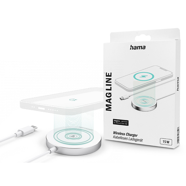 Hama MagCharge FC15 Смартфон Бяла USB Безжично зареждане Бързо зареждане На закрито