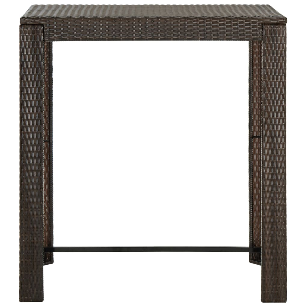 barna polyrattan kerti bárasztal 100 x 60,5 x 110,5 cm (45873)