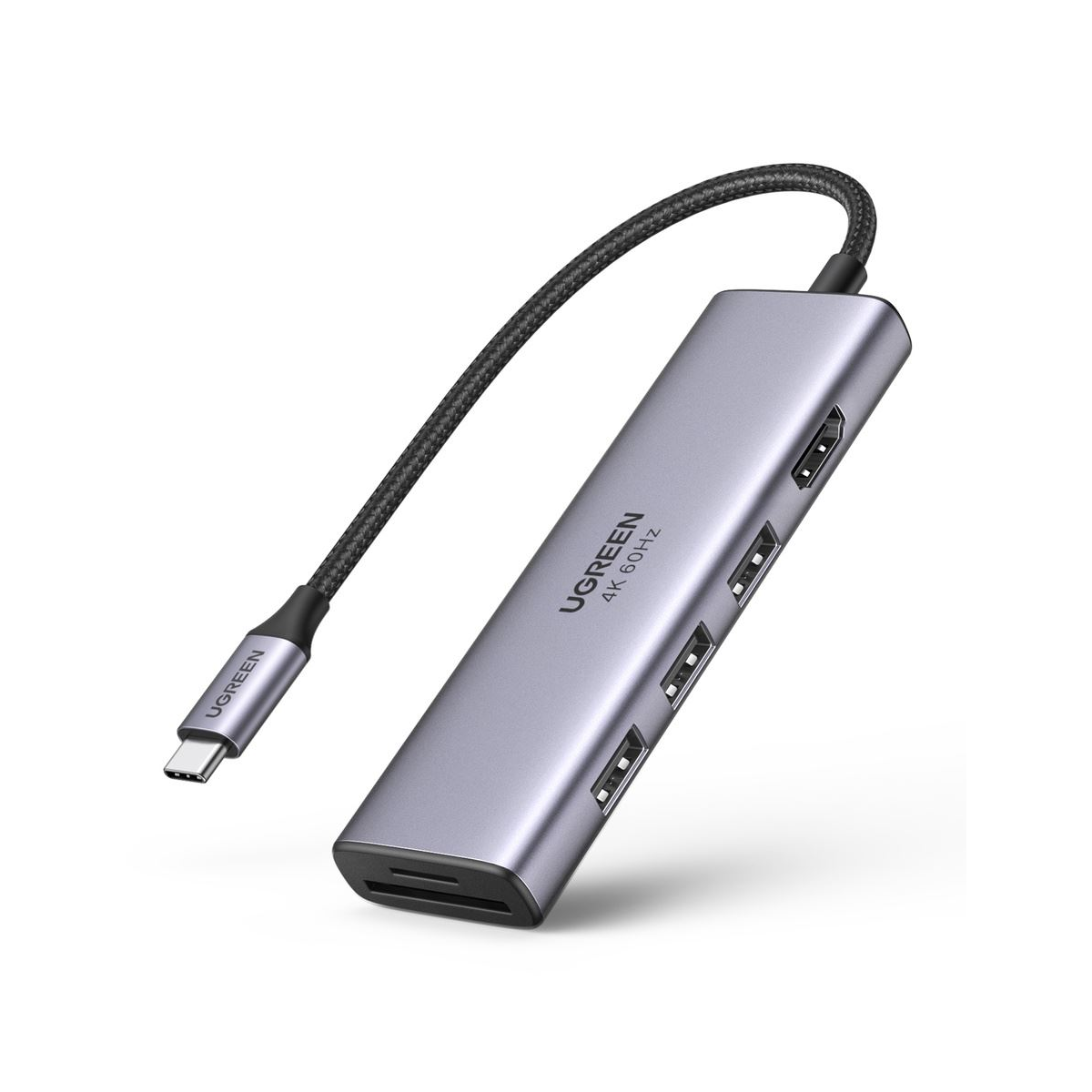 UGREEN CM511 5 az 1-ben adapter USB-C hub 3 porthoz USB3.0, HDMI, TF, SD, szürke (60383) (UG60383)