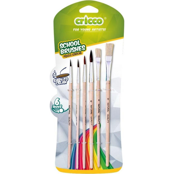  Cricco Pędzelki szkolne 6szt bls CRICCO