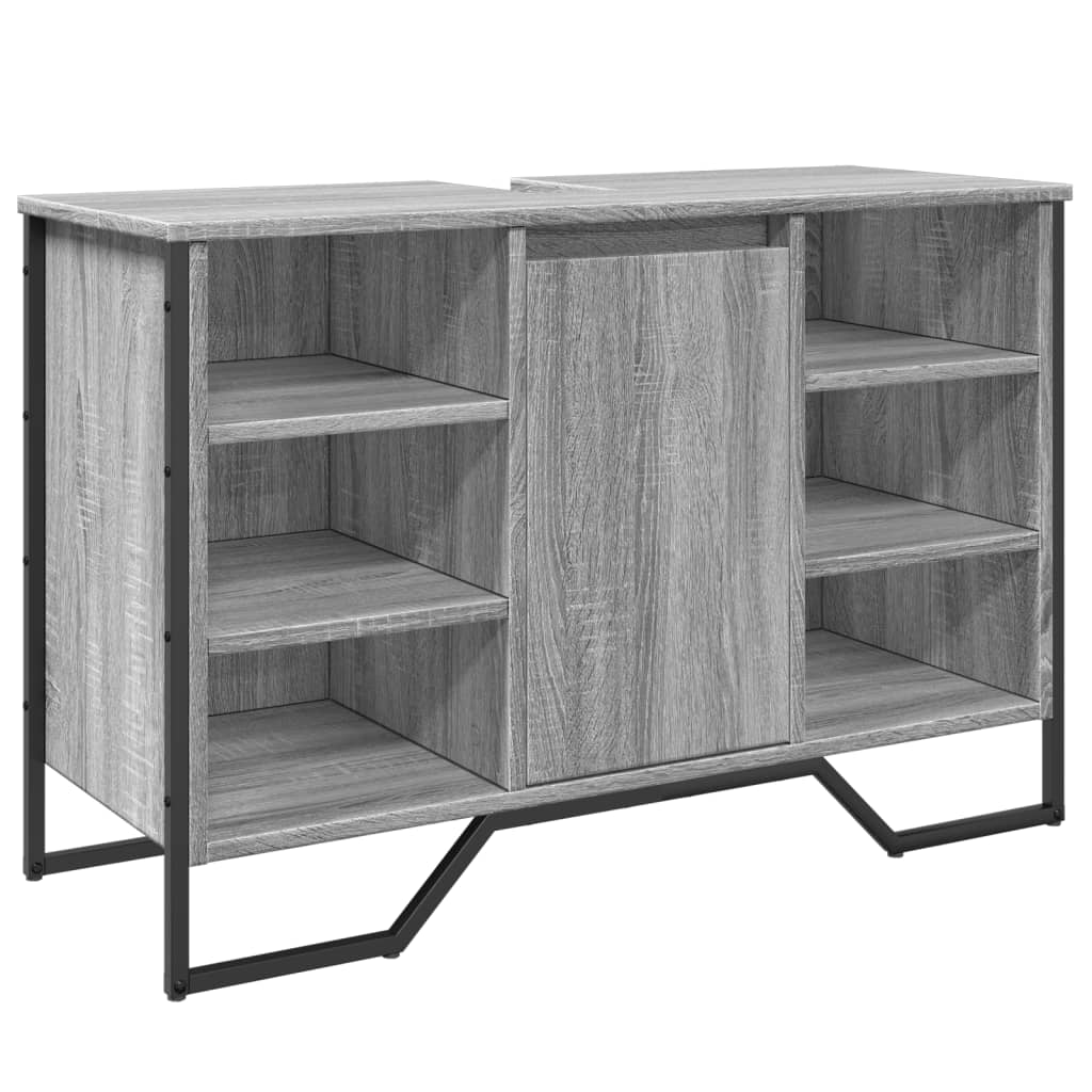 szürke sonoma szerelt fa fürdőszobai mosdószekrény 91x35x60 cm (848667)