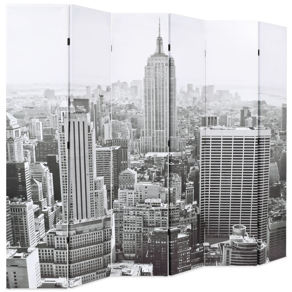 fekete-fehér New York mintás paraván 228 x 170 cm (245860)