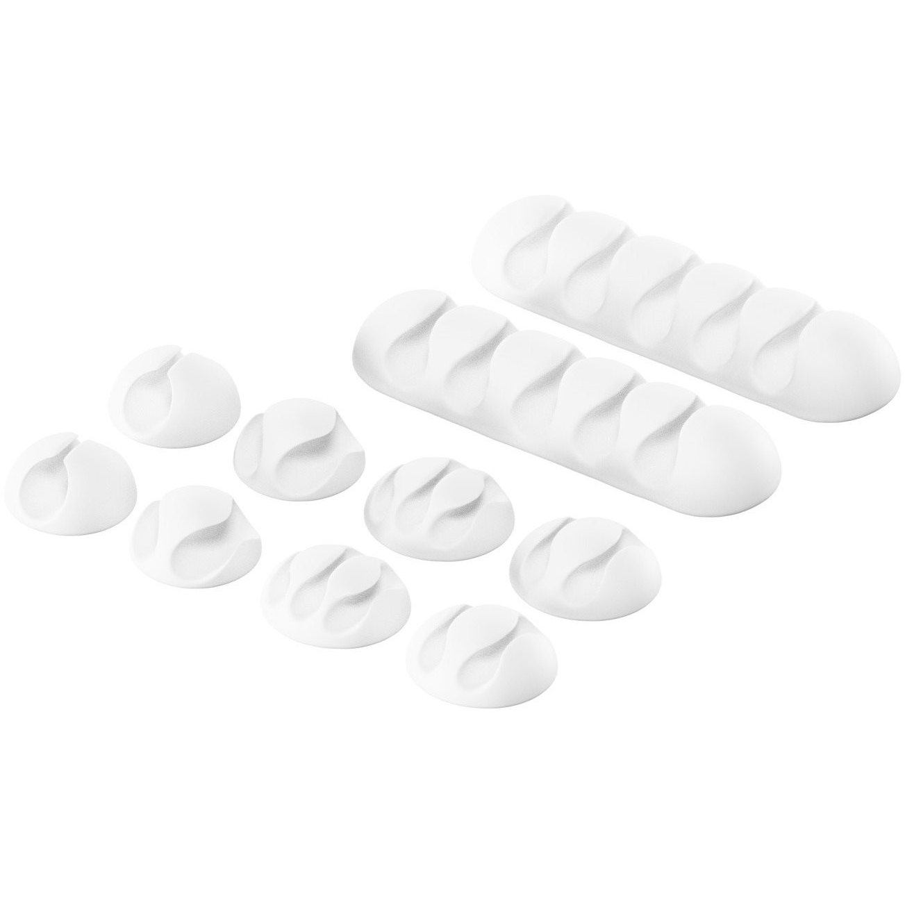 AlzaPower Cable Clips Mix 10 pcs fehér (APW-COGBMIX10W)