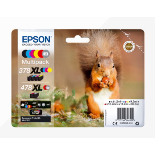 Epson 378XL+478XL Claria Photo HD 6-цветен мултипак с мастилни касети