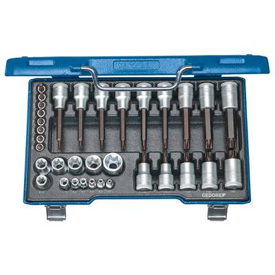 Gedore 6129440 TORX, Külső TORX Dugókulcs bit betét készlet 34 részes 1/4 (6,3 mm), 1/2 (12,5 mm) (6129440)