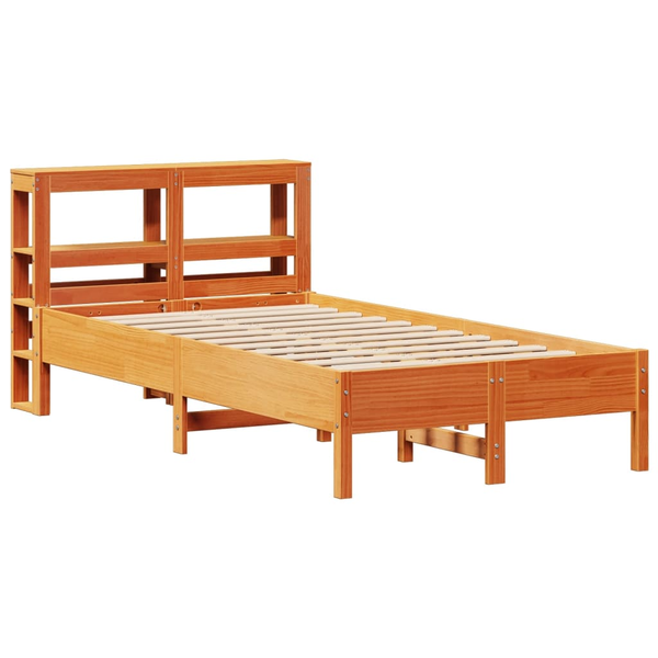 viaszbarna tömör fenyőfa ágy matrac nélkül 75 x 190 cm
