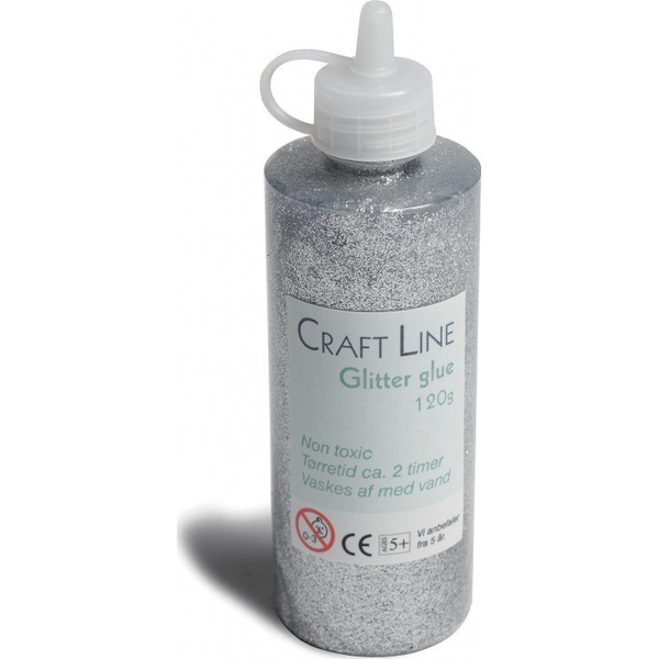  Usorteret Glitterglue 120g sølv