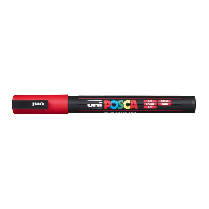 Uni Posca 0,9-1,3 mm Dekormarker - Piros (PC-3M RED)