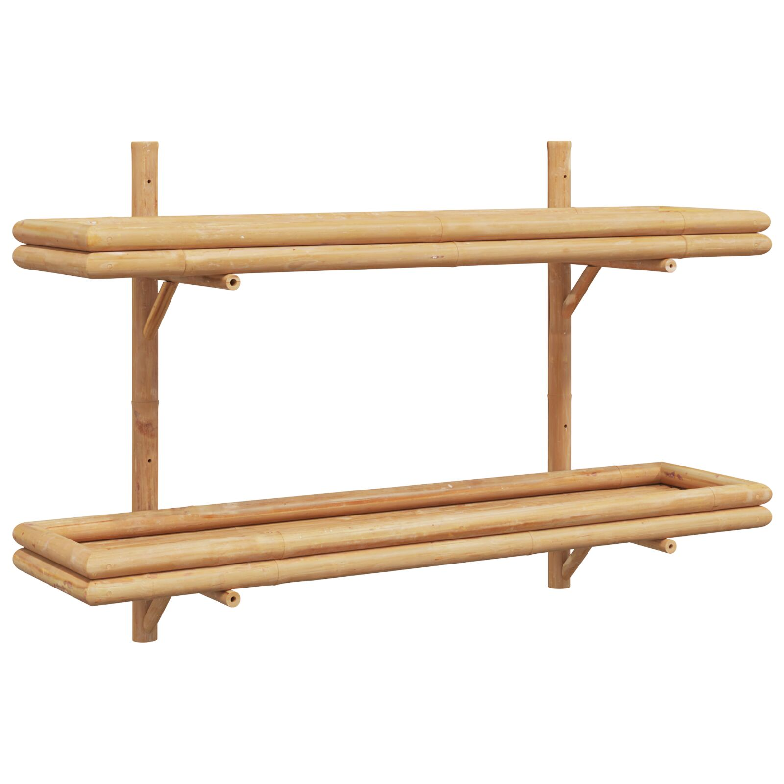 2 szintes falipolc 100x26x60 cm bambuszból (4107162)