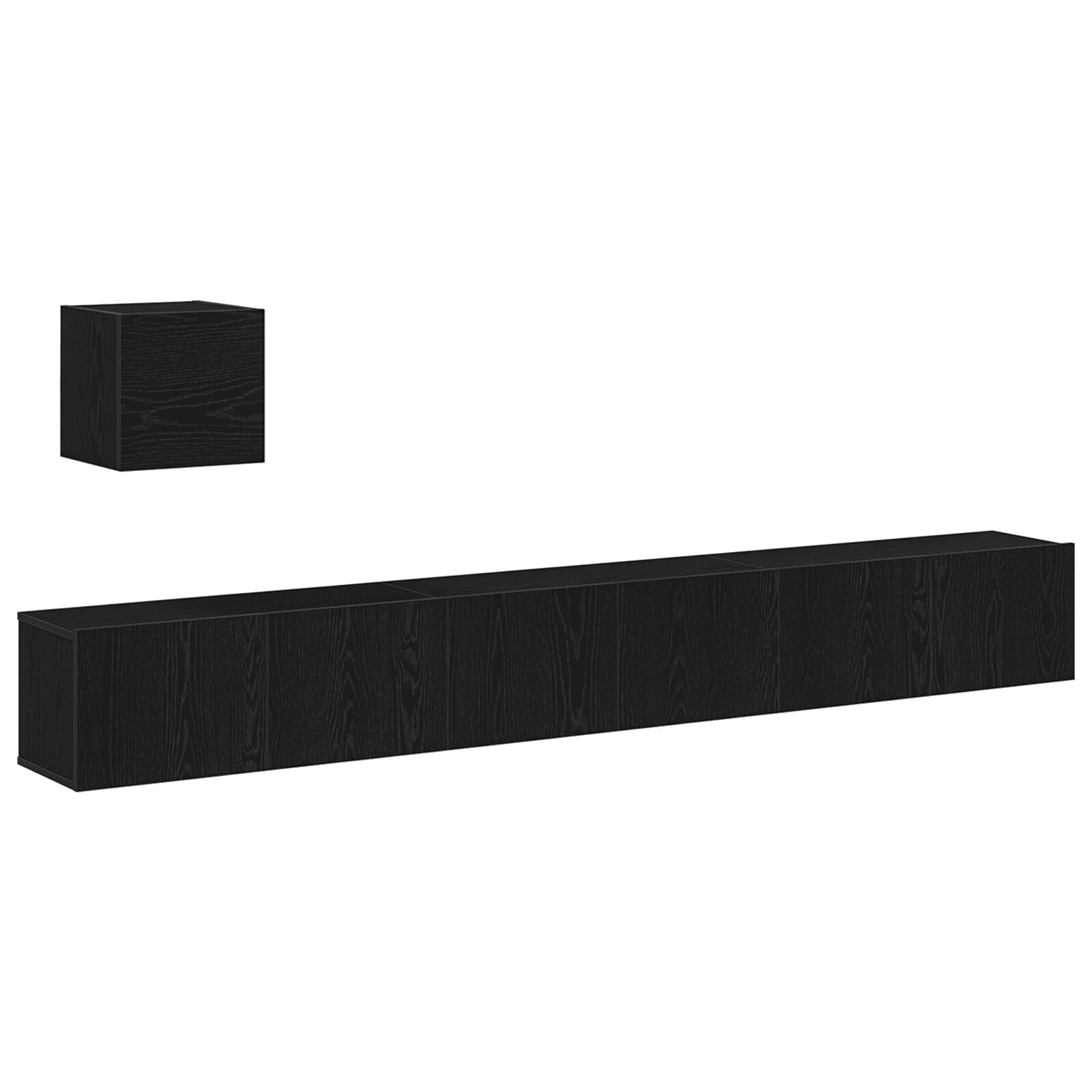 4 részes TV szekrény szett fekete tölgy mérnöki fa (3333061)