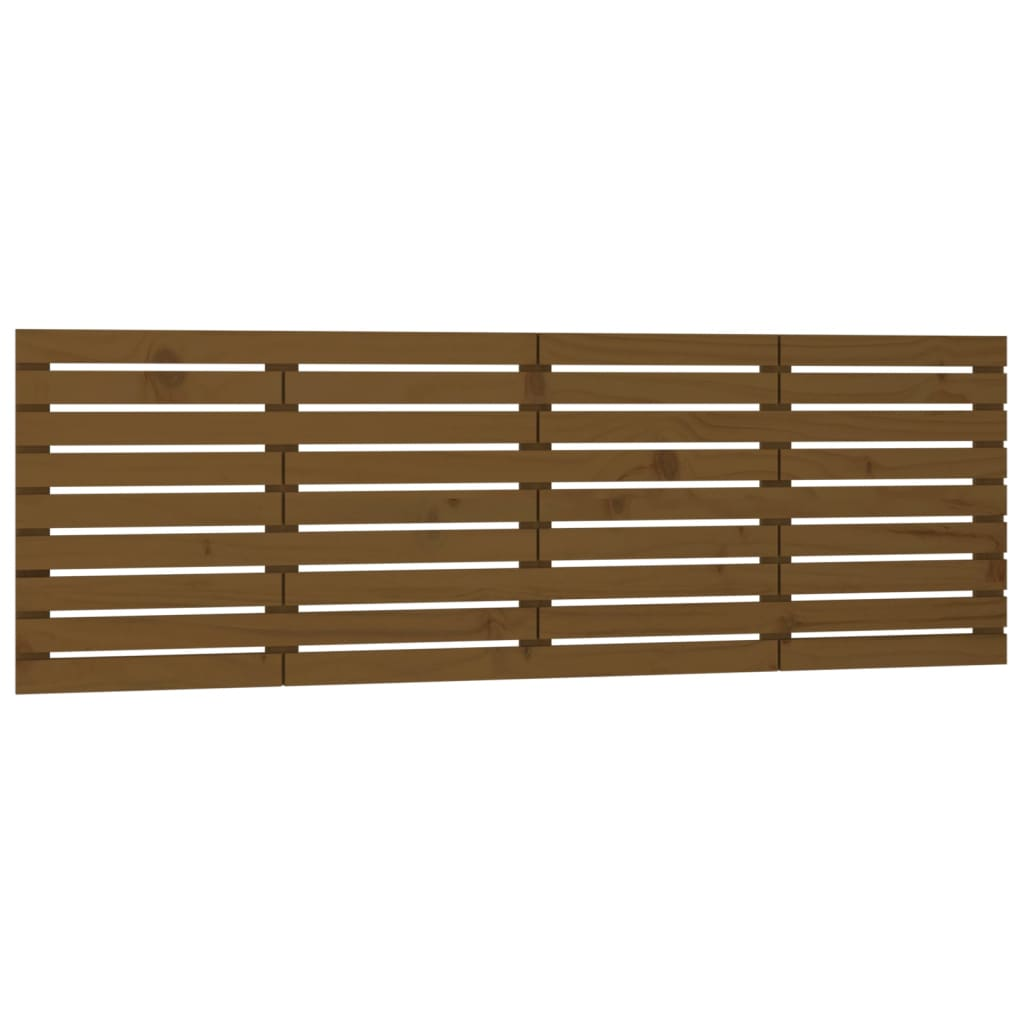mézbarna tömör fenyőfa fali fejtámla 206 x 3 x 63 cm (824721)