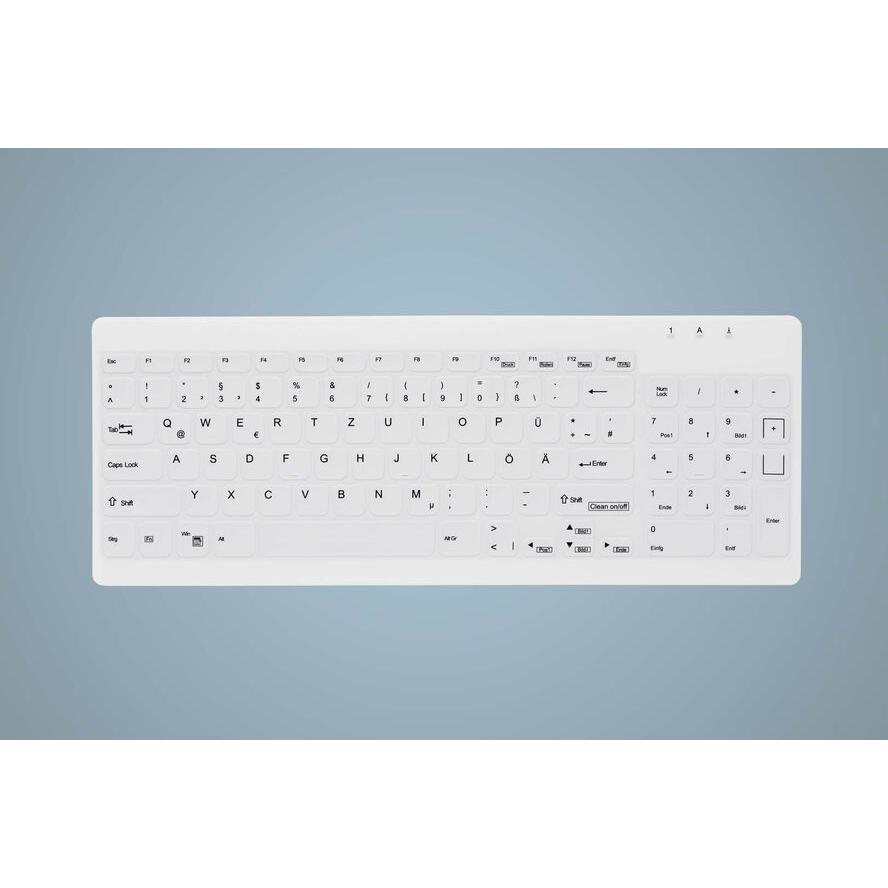 Клавиатура Cherry ACTIVE KEY MTA AK-C7012 — AK-C7012F-UVS-W/GE, немска подредба, бяла