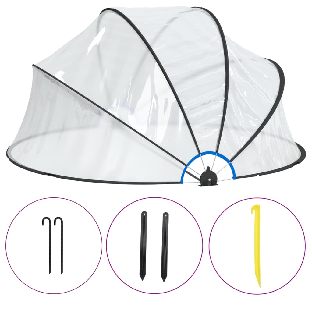 kerek PVC medencekupola 315 x 158 cm (93812)