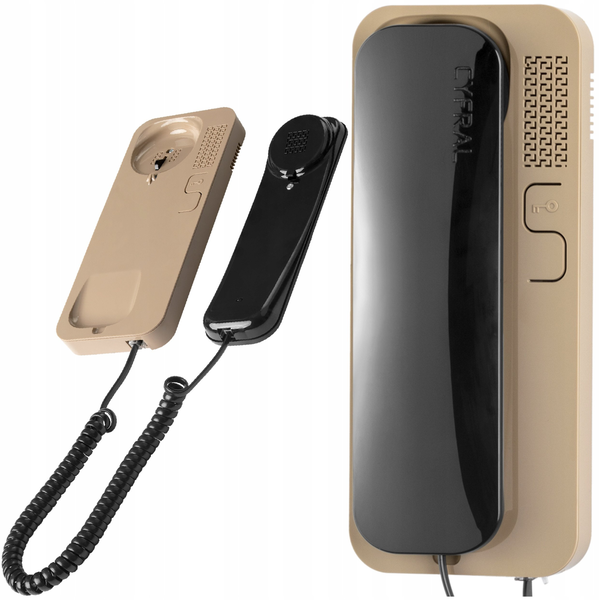 SMART 5P CYFRAL Unifon do systemu domofonowego analogowego 4+N, czarno beżowy