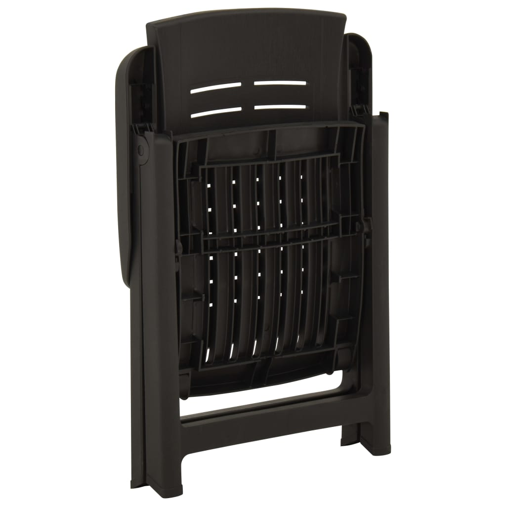 2 db antracitszürke dönthető műanyag kerti szék (315831)