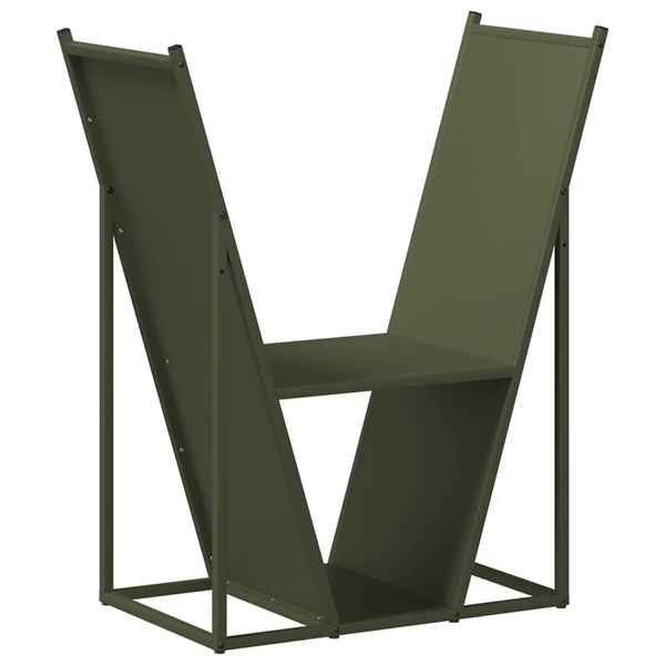 Leñero Verde Oliva 69,5x35x81 Cm Acero Laminado En Frío Vidaxl