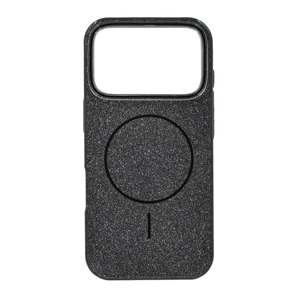 Szilikon telefonvédő (műanyag hátlap, kameravédő, MagSafe, csillogó) FEKETE Apple iPhone 17 Pro "Gigapack csomagolás" (GP-173591)