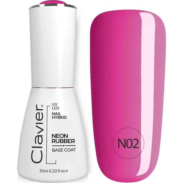 Clavier Luxury Neon Rubber Base kolorowa baza kauczukowa N02 Purple Rainbow 10ml