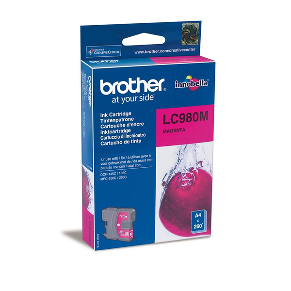 Brother LC-980M blækpatron 1 stk Original Magenta