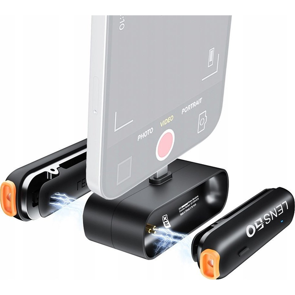 Mikrofon LensGo 2x Bezprzewodowy Mikrofon Krawatowy 50m na Telefon iPhone Lightning LensGo / 518C Mini