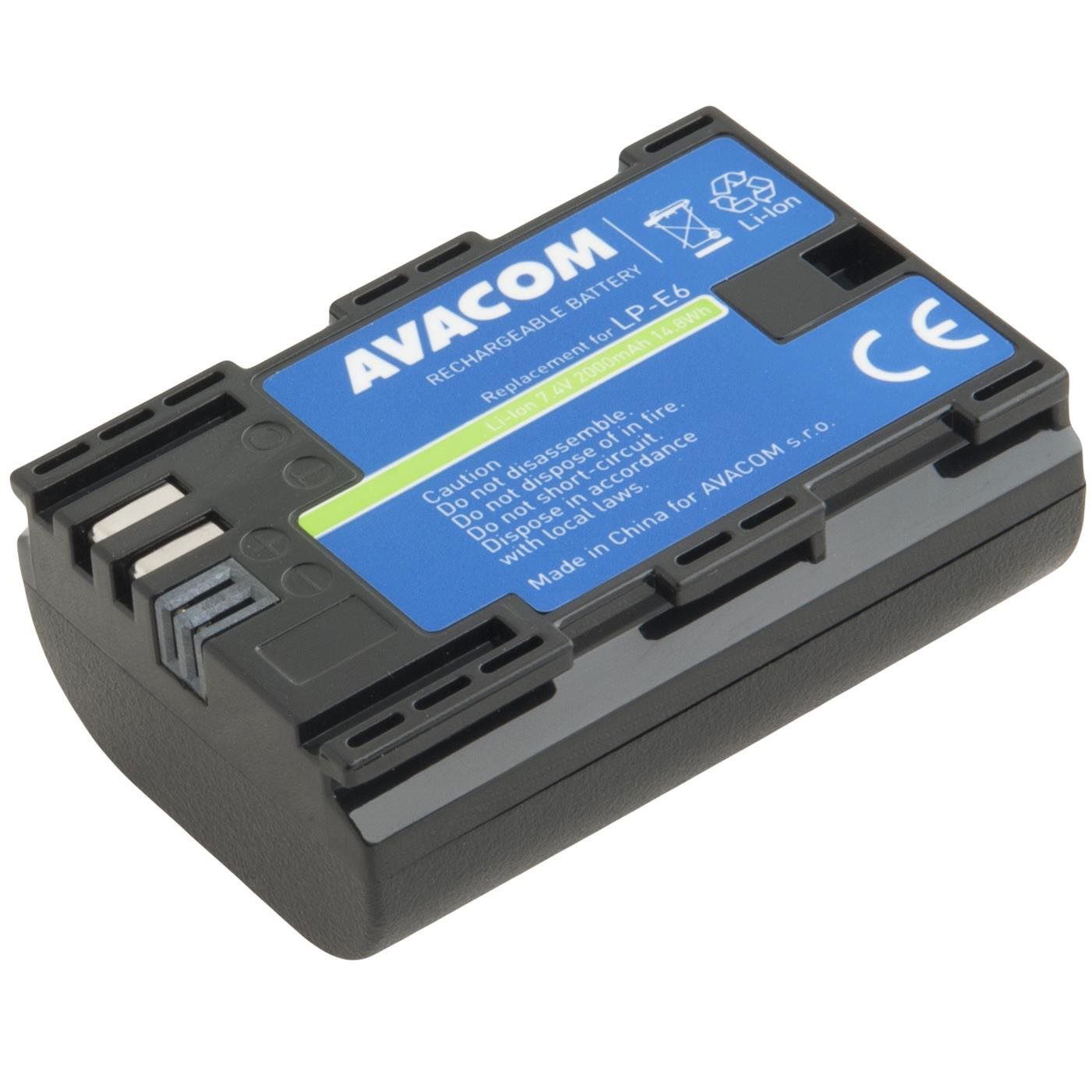 AVACOM akku Canon LP-E6 helyett Li-Ion 7,4 V 2000 mAh 14,8 Wh (DICA-LPE6-B2000)