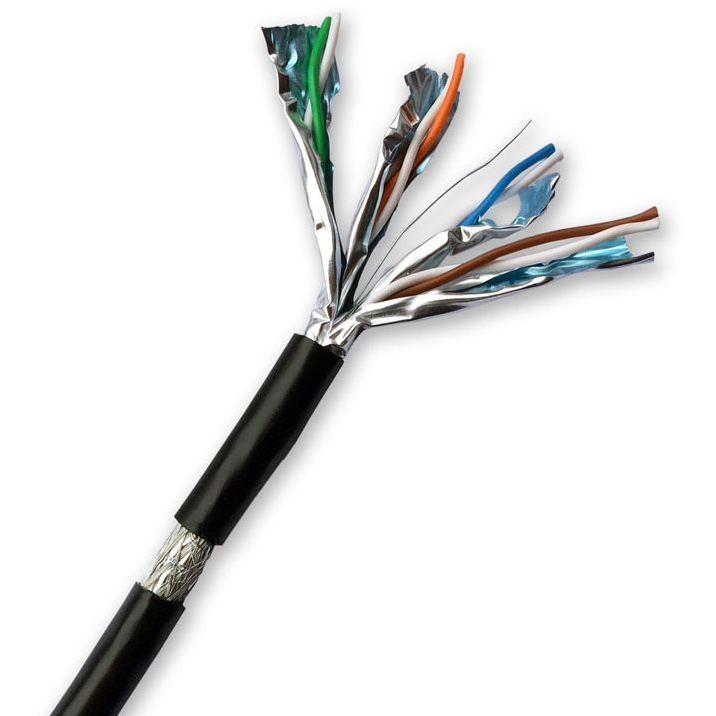 Datacom S / FTP huzal CAT7 PE, Fca 100m, köpeny fekete Kültéri (12171)