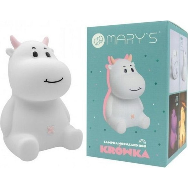 Ecolight Mary Vaquita Luz Nocturna Infantil, Luz De Noche Led, 3000k, Rgb, Cable Usb, Mw20537