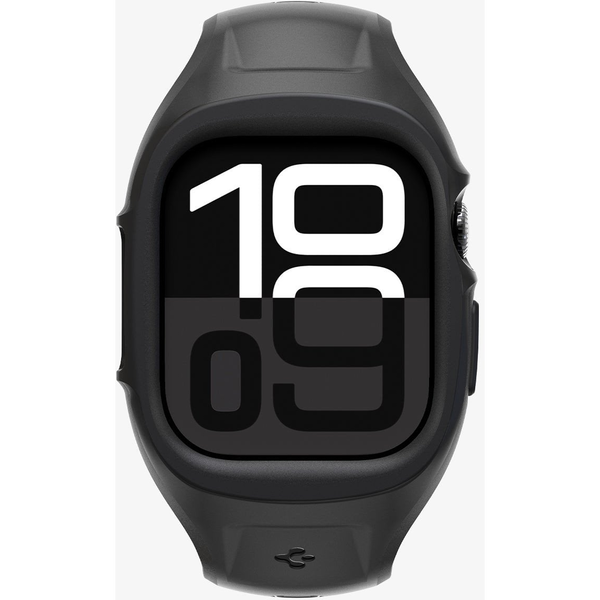 Spigen LIQUID AIR PRO szilikon óra keret (szilikon szíj, ütésállóság) FEKETE Apple Watch Series 10 46mm (ACS09317)