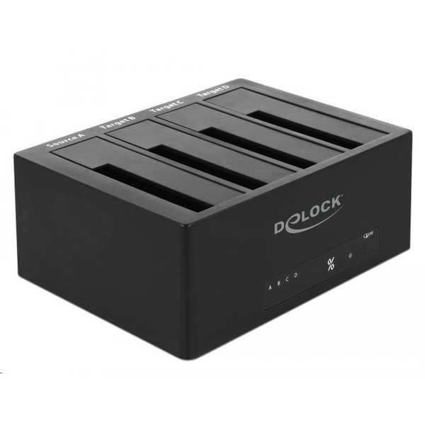 Docking Station USB 3.0 pentru 4 x HDD/SSD SATA 2.5"+3.5" + Functie Clona, Delock 64063