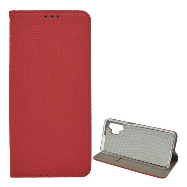 Husa pentru Samsung Galaxy A32 5G (Sm-A326), Efect de piele (Flip, Deschidere in lateral, Functie suport pentru desktop, Model cu romb) Rosu