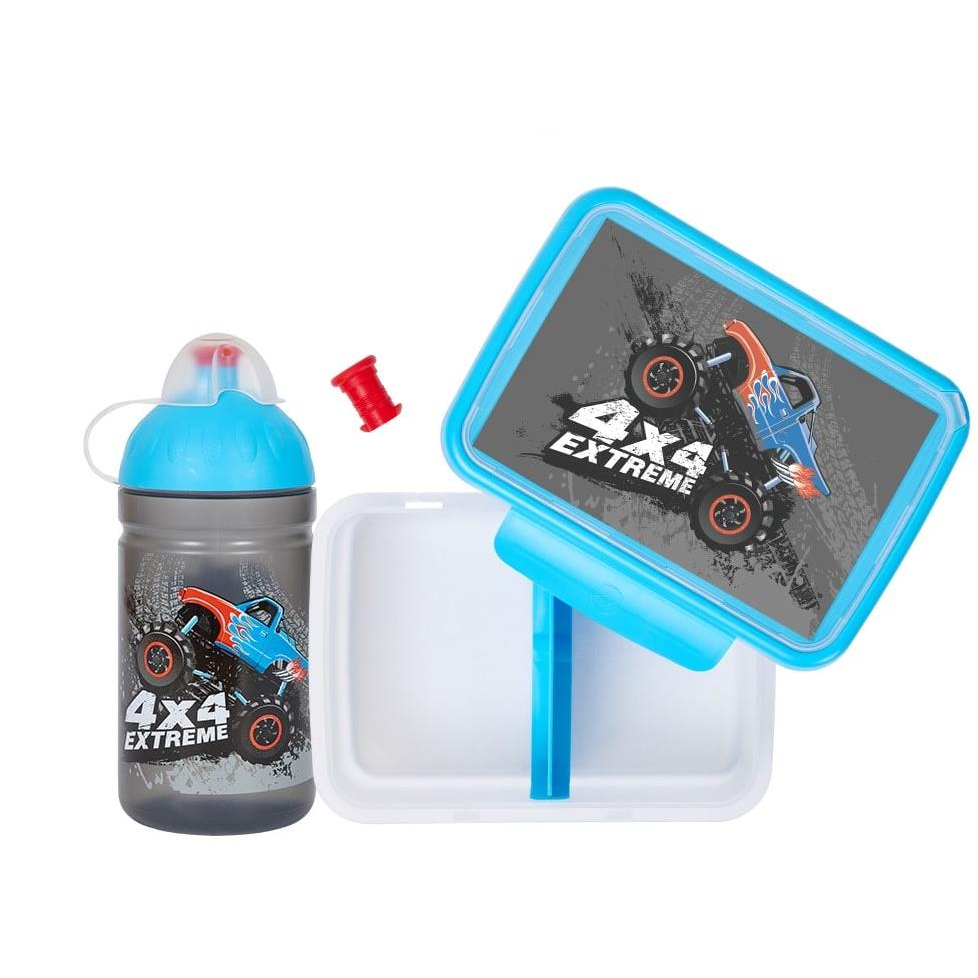 ZDRAVÁ LAHEV uzsonnás doboz + kulacs szett, 0,5 l, monster truck (263455240)