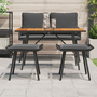 Taburete pentru grădină 2 buc Negru 50x40x45 cm Poliratan
