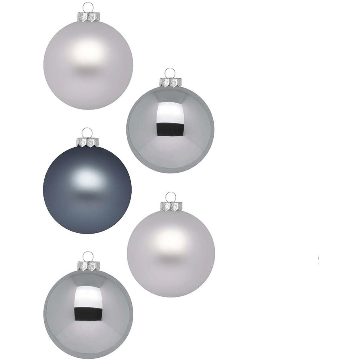 LAALU díszkészlet: szürke matt/fényes díszek, 6 cm, 30 db (LAU-2037)