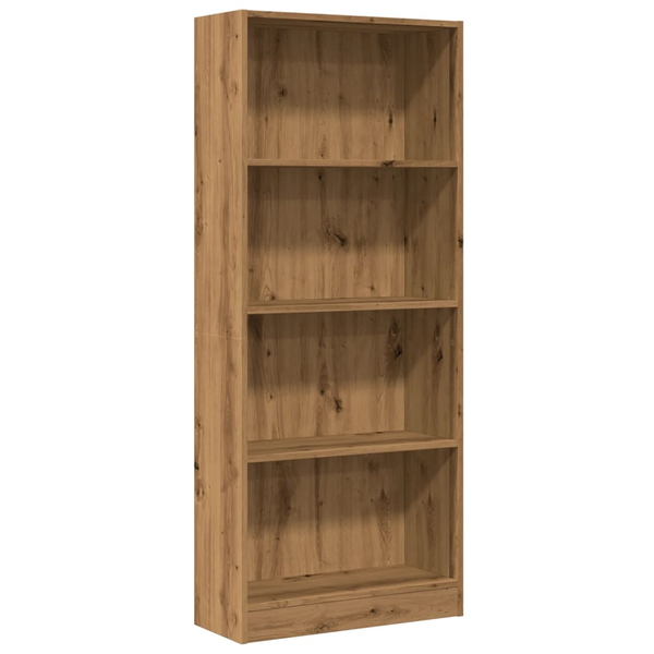 Estantería De Madera De Ingeniería Roble Artesanal 60x24x143 Cm Vidaxl