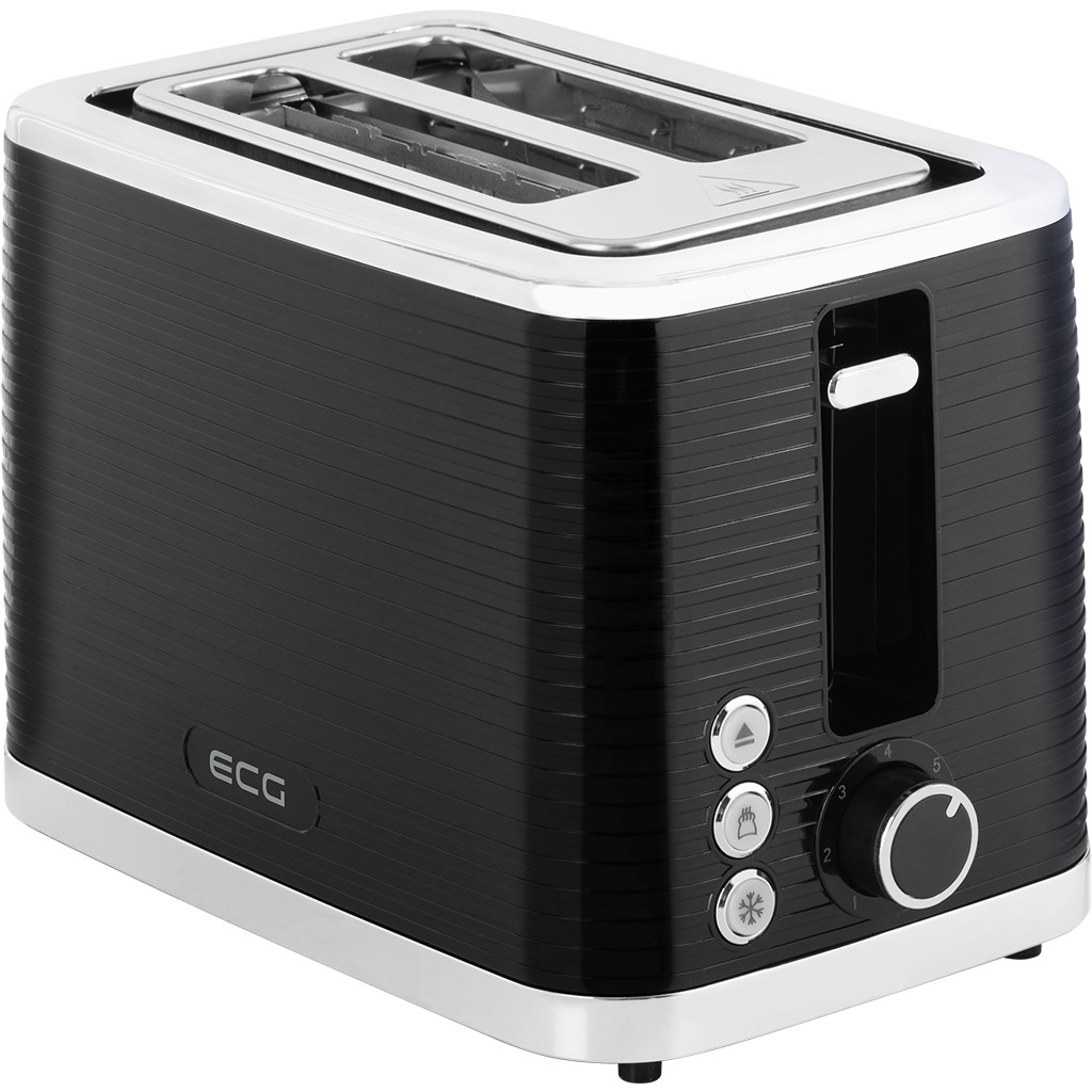 ECG ST 2750 Stripe 2 szeletes kenyérpirító 930W - Fekete (ST-2750)