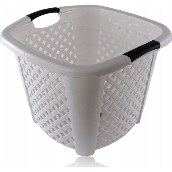 Kosz kwadrat RATTAN 34l -biały 44x44x33 cm